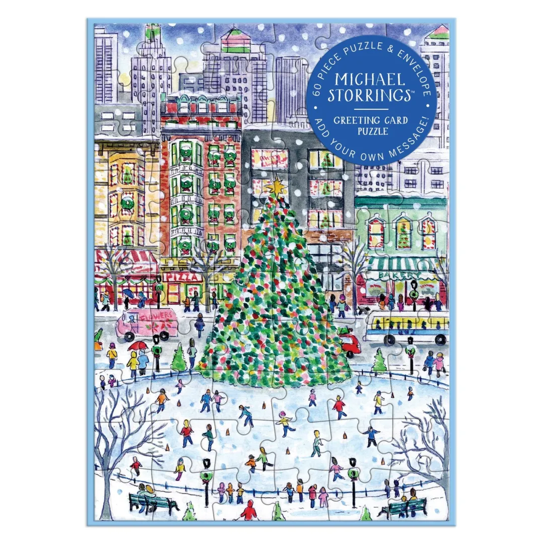 Galison Michael Storrings Christmas in the City Greeting Card Puzzle