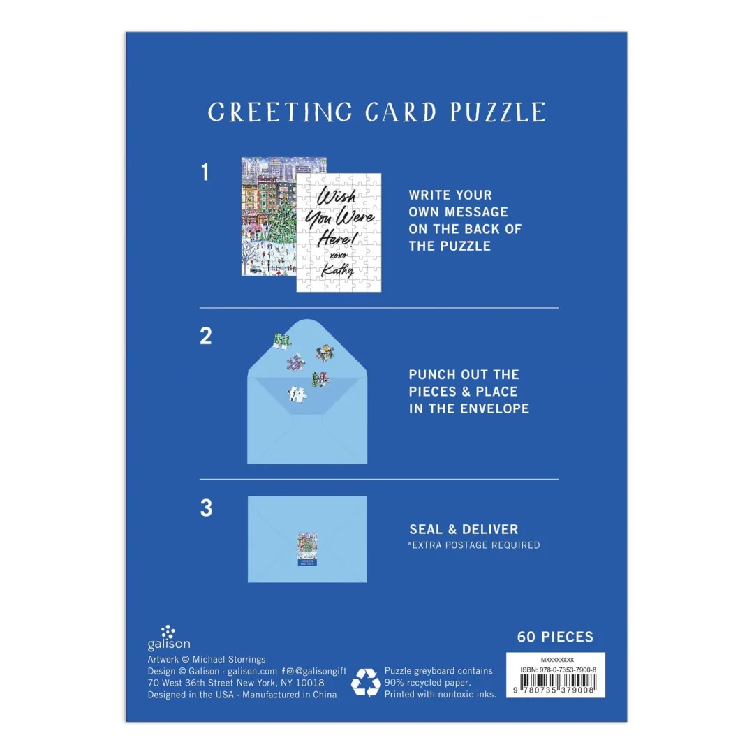 Galison Michael Storrings Christmas in the City Greeting Card Puzzle