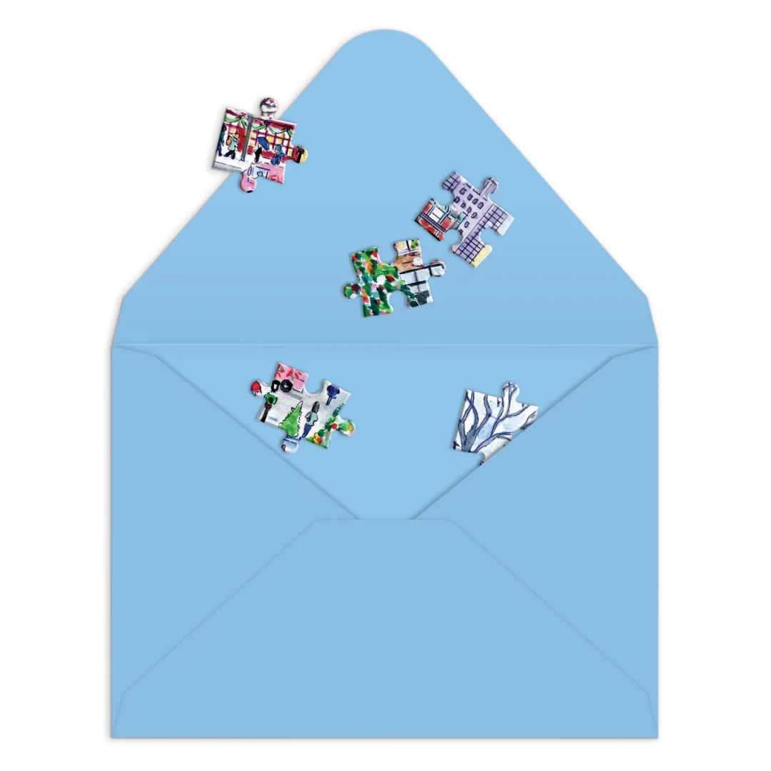 Galison Michael Storrings Christmas in the City Greeting Card Puzzle