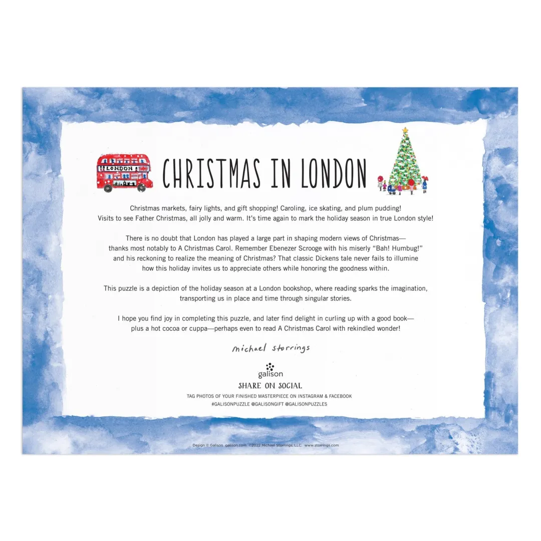 Galison Michael Storrings Christmas in London 1000 Piece Puzzle
