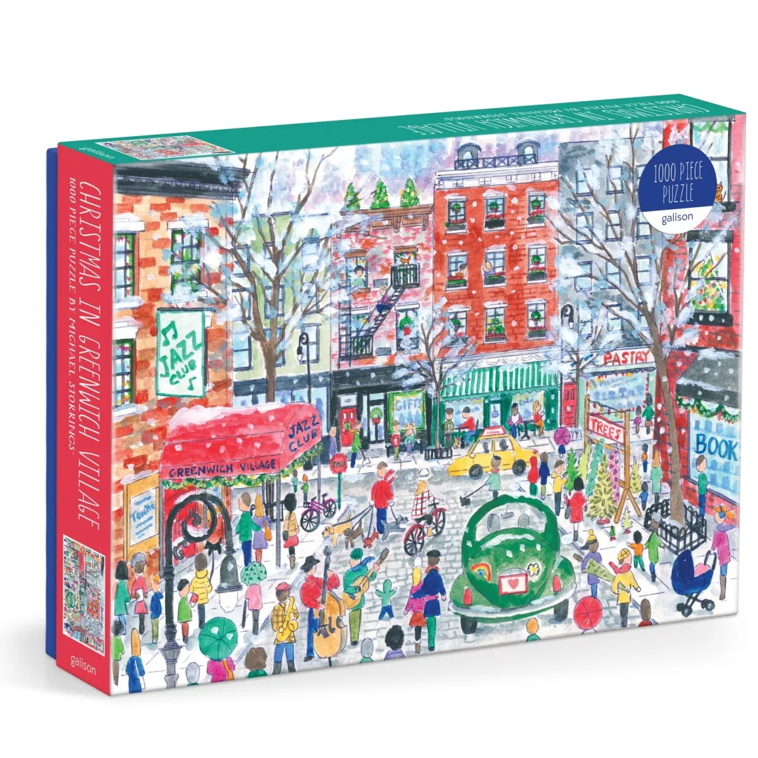 Galison Michael Storrings Christmas in Greenwich Village 1000 Piece Puzzle