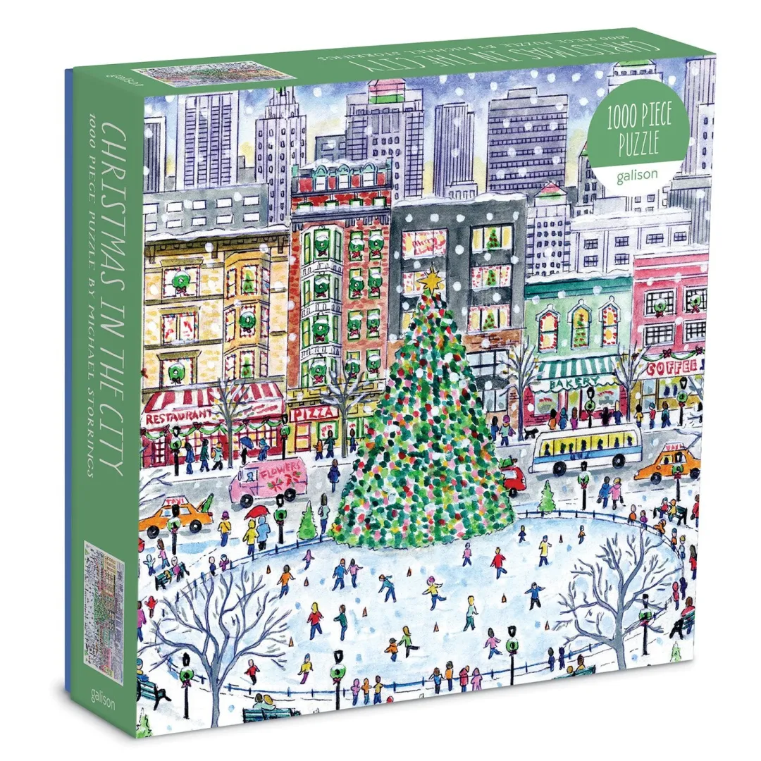 Galison Michael Storrings Christmas in the City 1000 Piece Puzzle