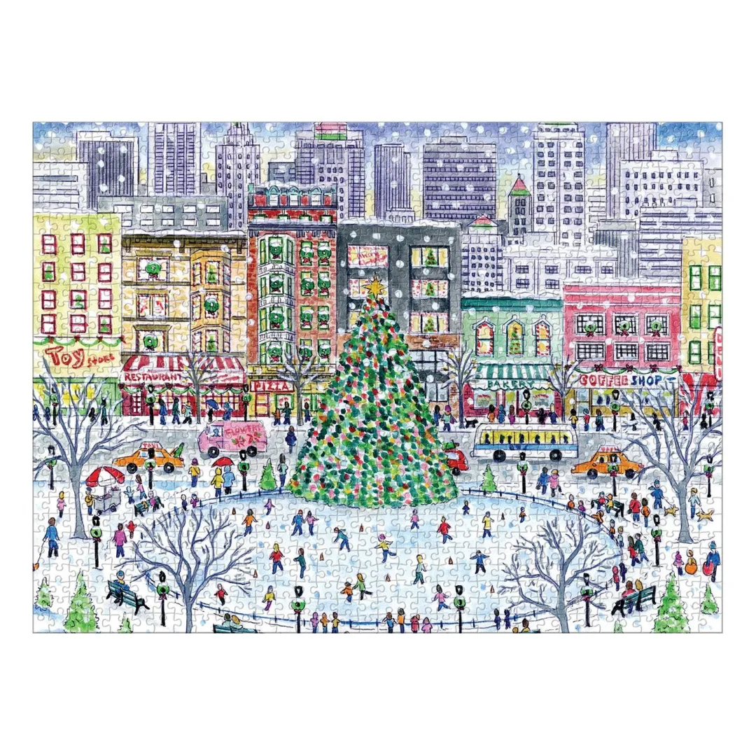 Galison Michael Storrings Christmas in the City 1000 Piece Puzzle