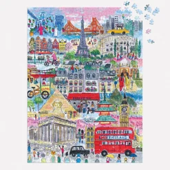 Galison Michael Storrings Cities Around the World 1000 Piece Puzzle