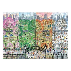 Galison Michael Storrings Dog Park in Four Seasons 250 Piece Wood Puzzle