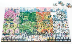 Galison Michael Storrings Dog Park in Four Seasons 250 Piece Wood Puzzle