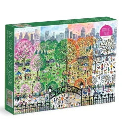 Galison Michael Storrings Dog Park in Four Seasons 1000 Piece Puzzle