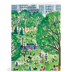 Galison Michael Storrings Dog Park in Four Seasons Greeting Card Assortment