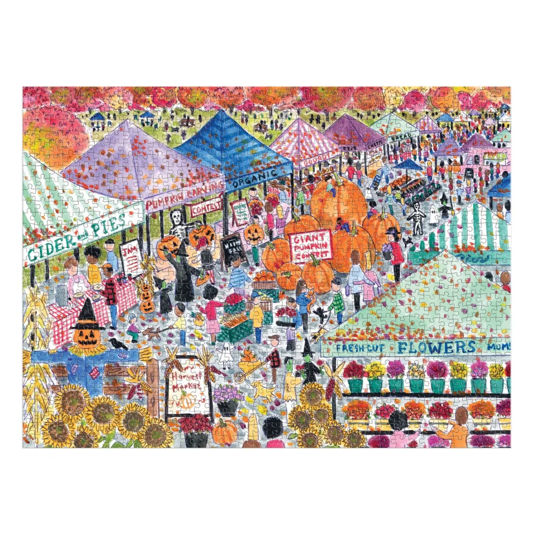 Galison Michael Storrings Harvest Market 1000 Piece Puzzle