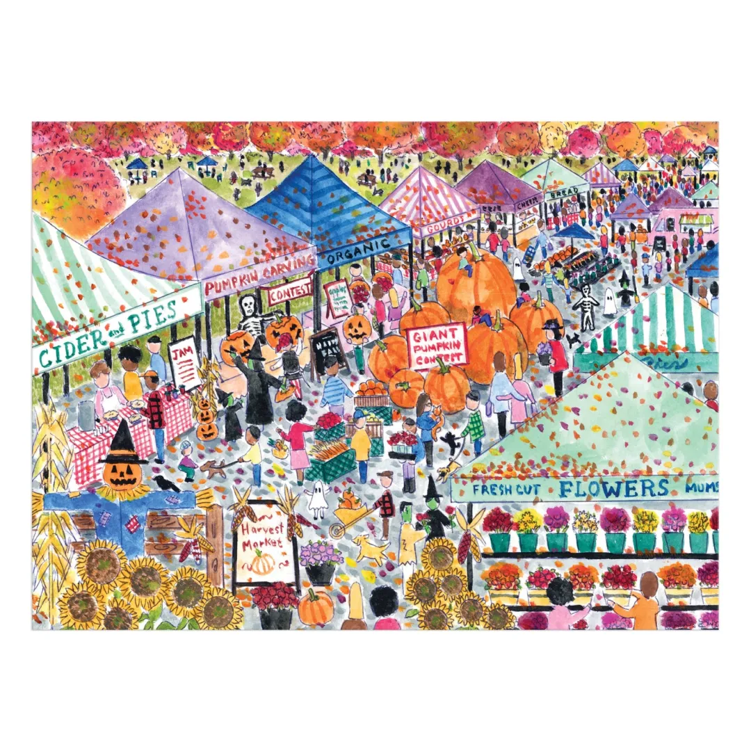Galison Michael Storrings Harvest Market 1000 Piece Puzzle
