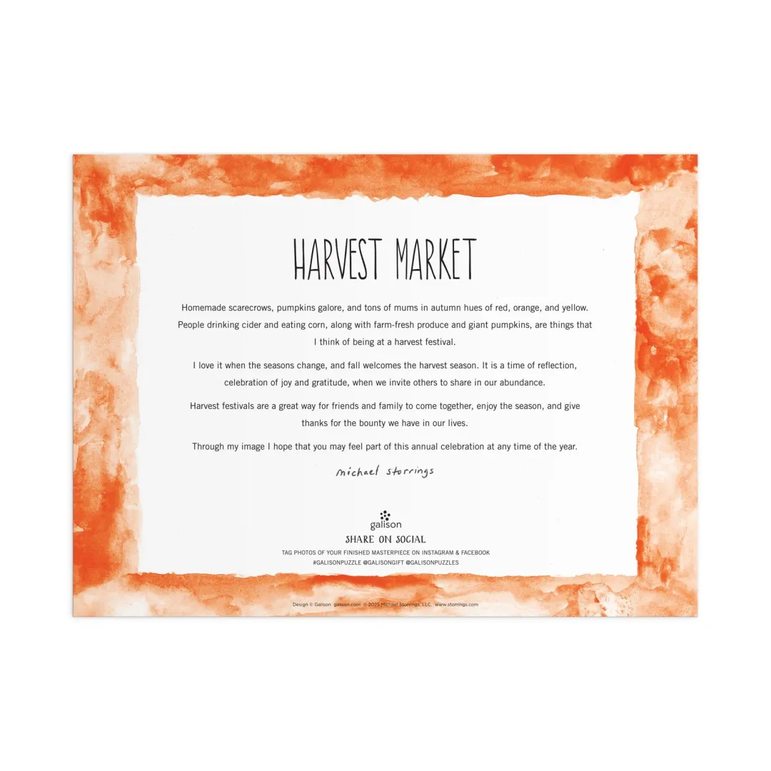 Galison Michael Storrings Harvest Market 1000 Piece Puzzle