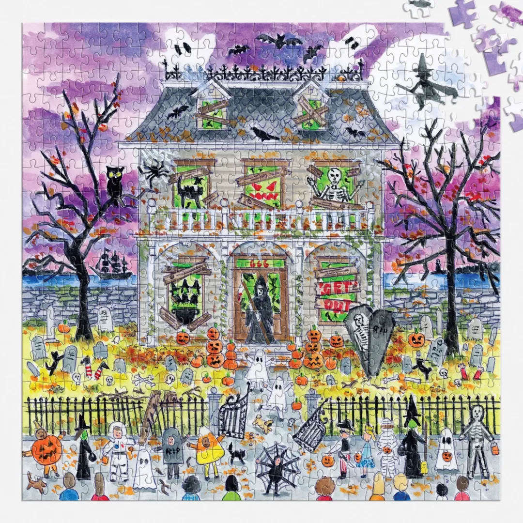 Galison Michael Storrings Haunted House 500 Piece Glow in the Dark Puzzle