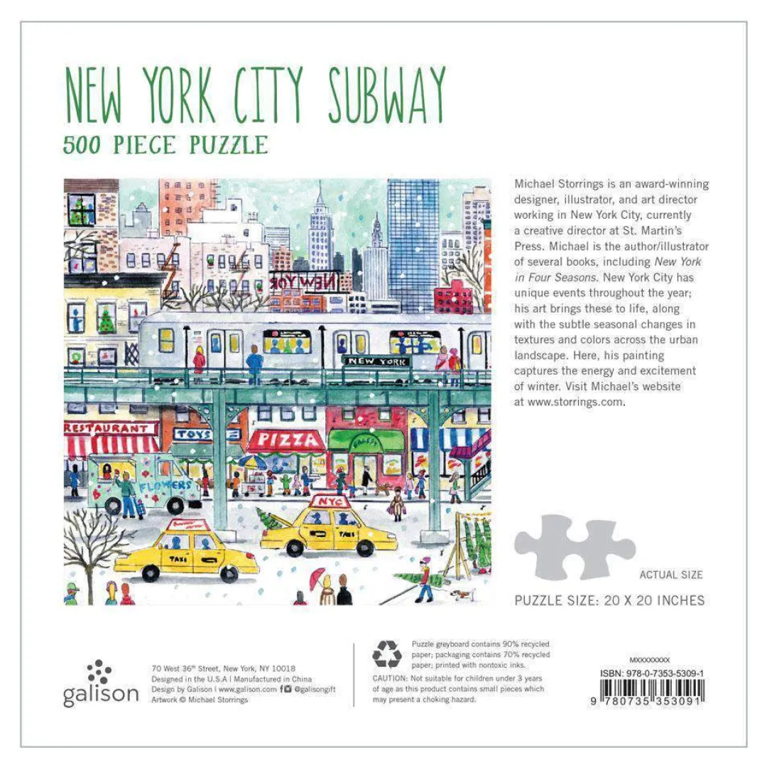 Galison Michael Storrings New York City Subway 500 Piece Jigsaw Puzzle