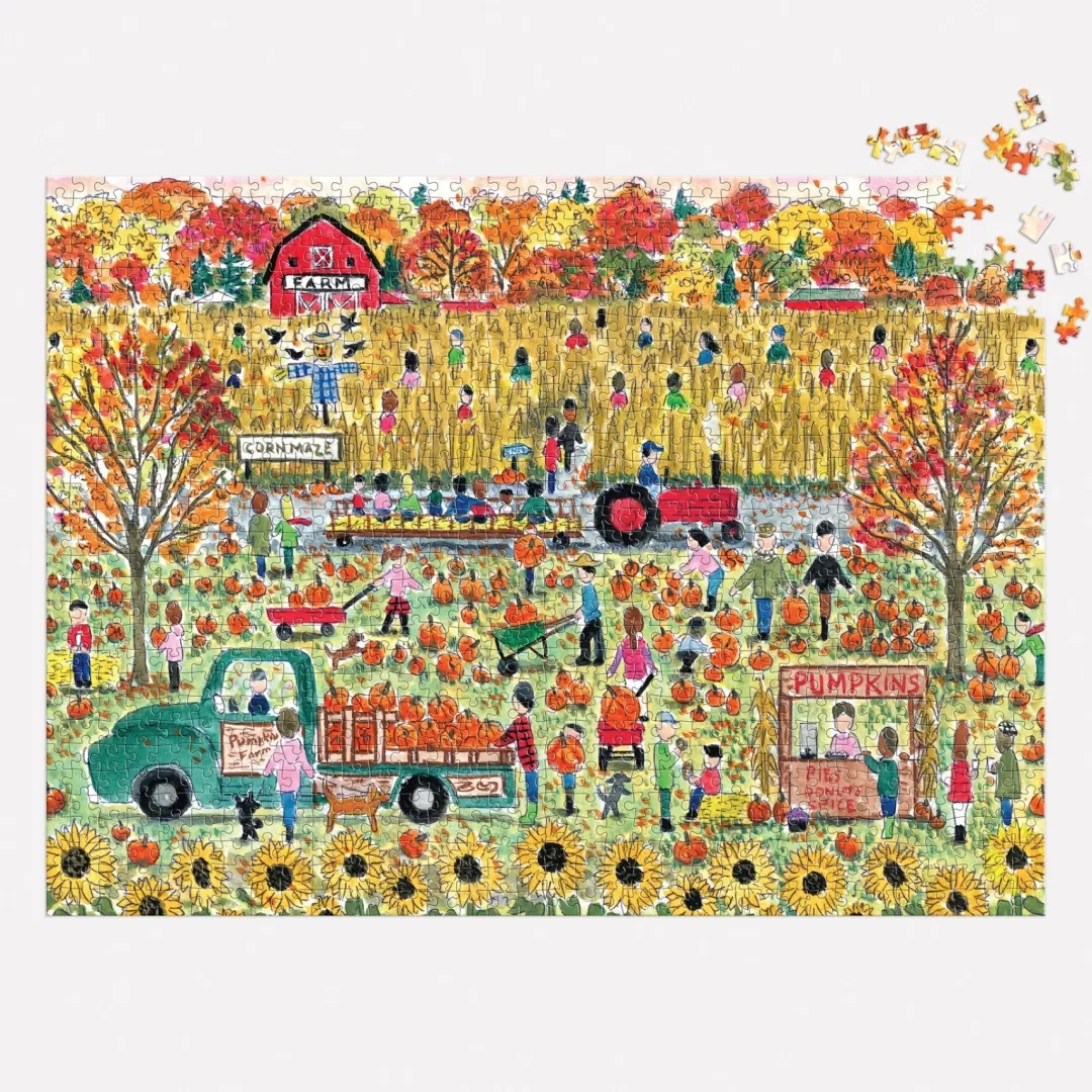 Galison Michael Storrings Pumpkin Patch 1000 Piece Puzzle