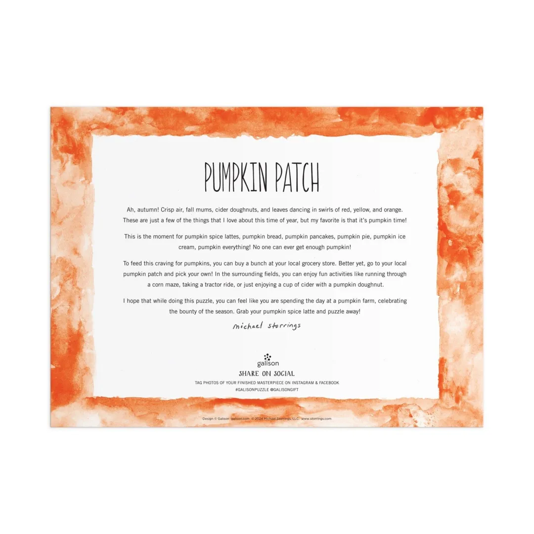 Galison Michael Storrings Pumpkin Patch 1000 Piece Puzzle