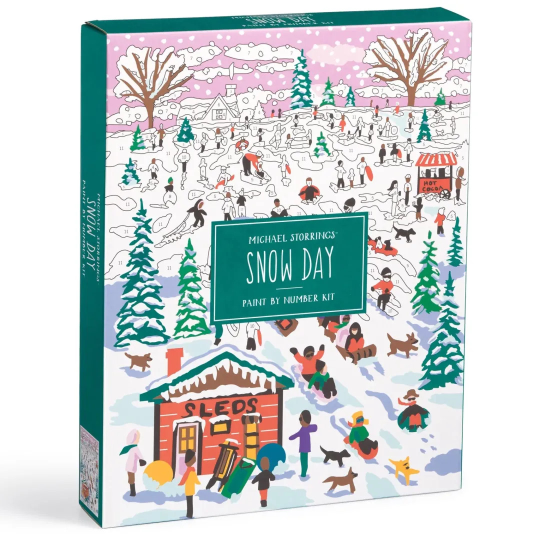 Galison Michael Storrings Snow Day 11x14 Paint by Number Kit
