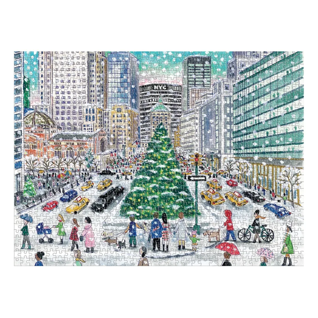 Galison Michael Storrings Snowfall on Park Avenue 1000 Piece Puzzle
