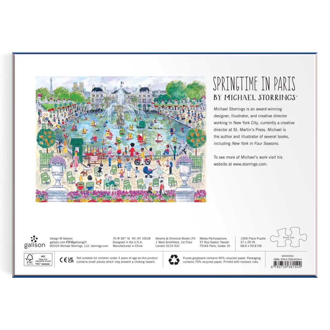 Galison Michael Storrings Springtime in Paris 1000 Piece Puzzle
