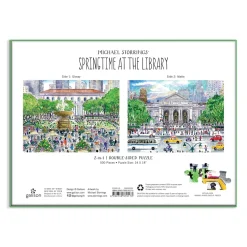 Galison Michael Storrings Springtime at the Library 500 Piece Double-Sided Puzzle