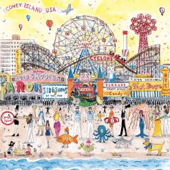 Galison Michael Storrings Summer at the Amusement Park 500 Piece Jigsaw Puzzle
