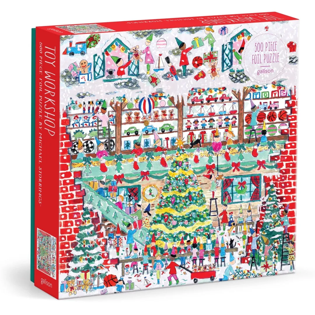 Galison Michael Storrings Toy Workshop 500 Piece Foil Puzzle