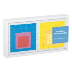 Galison MoMA Josef Albers Wood Jigsaw Puzzle Set