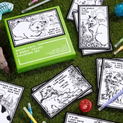 Galison Moody Cats Magic Velvet Coloring Set