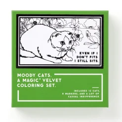 Galison Moody Cats Magic Velvet Coloring Set