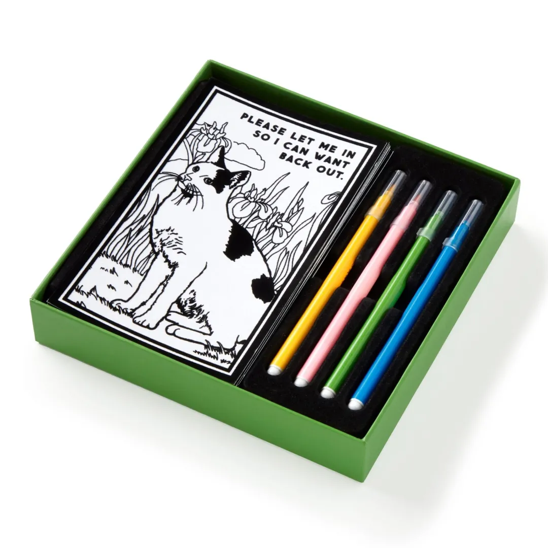 Galison Moody Cats Magic Velvet Coloring Set