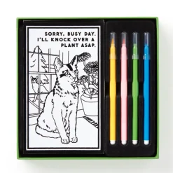 Galison Moody Cats Magic Velvet Coloring Set