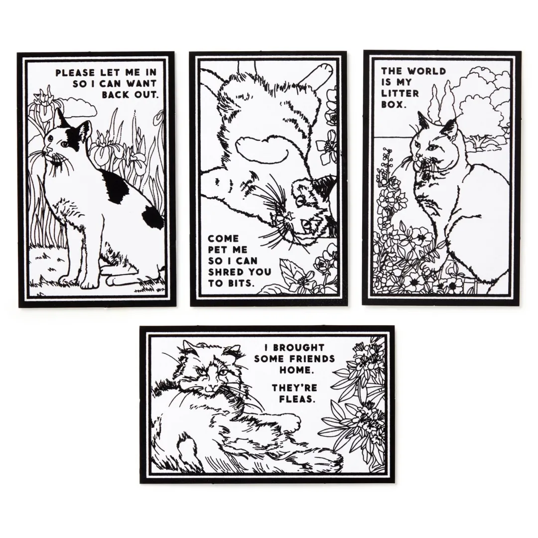 Galison Moody Cats Magic Velvet Coloring Set