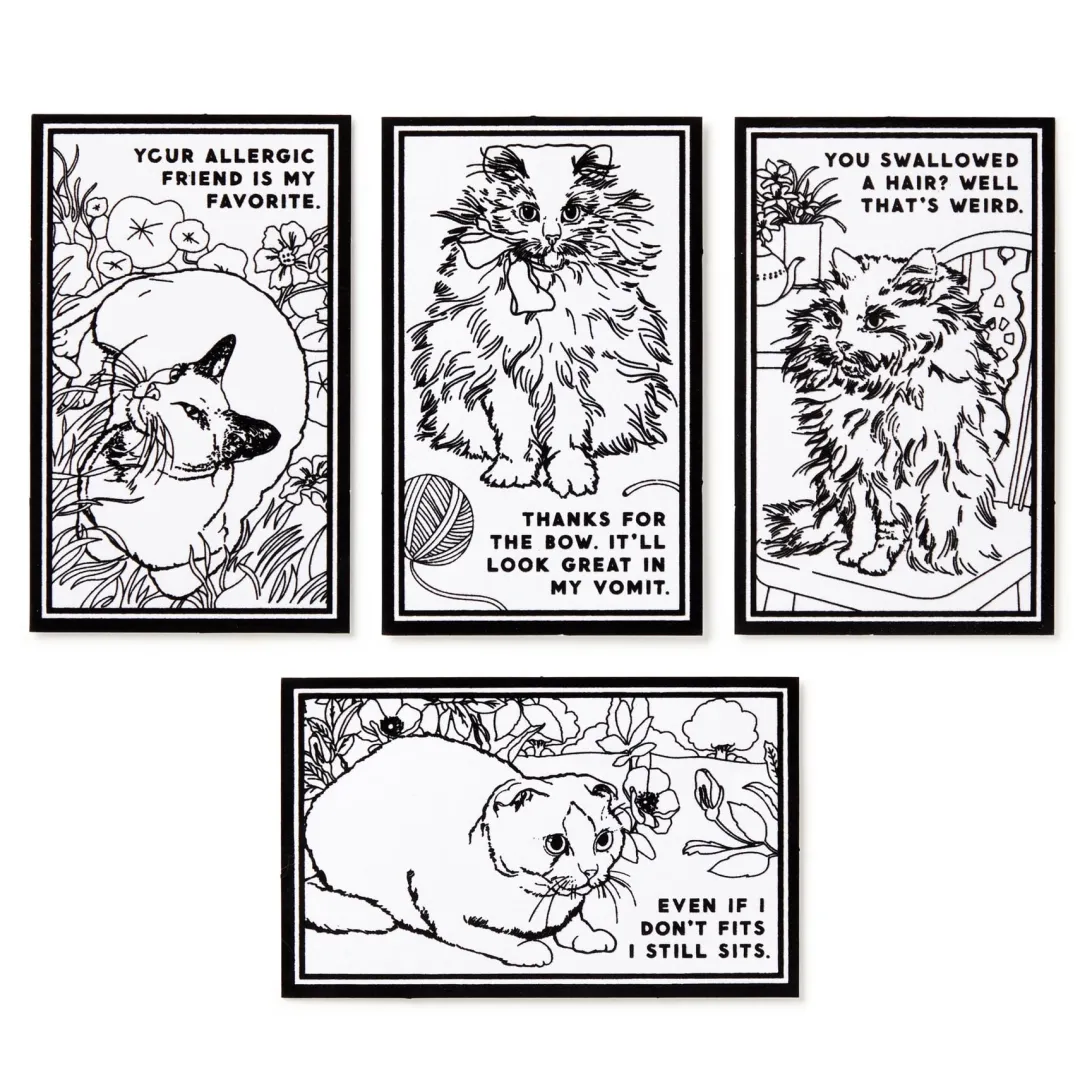 Galison Moody Cats Magic Velvet Coloring Set