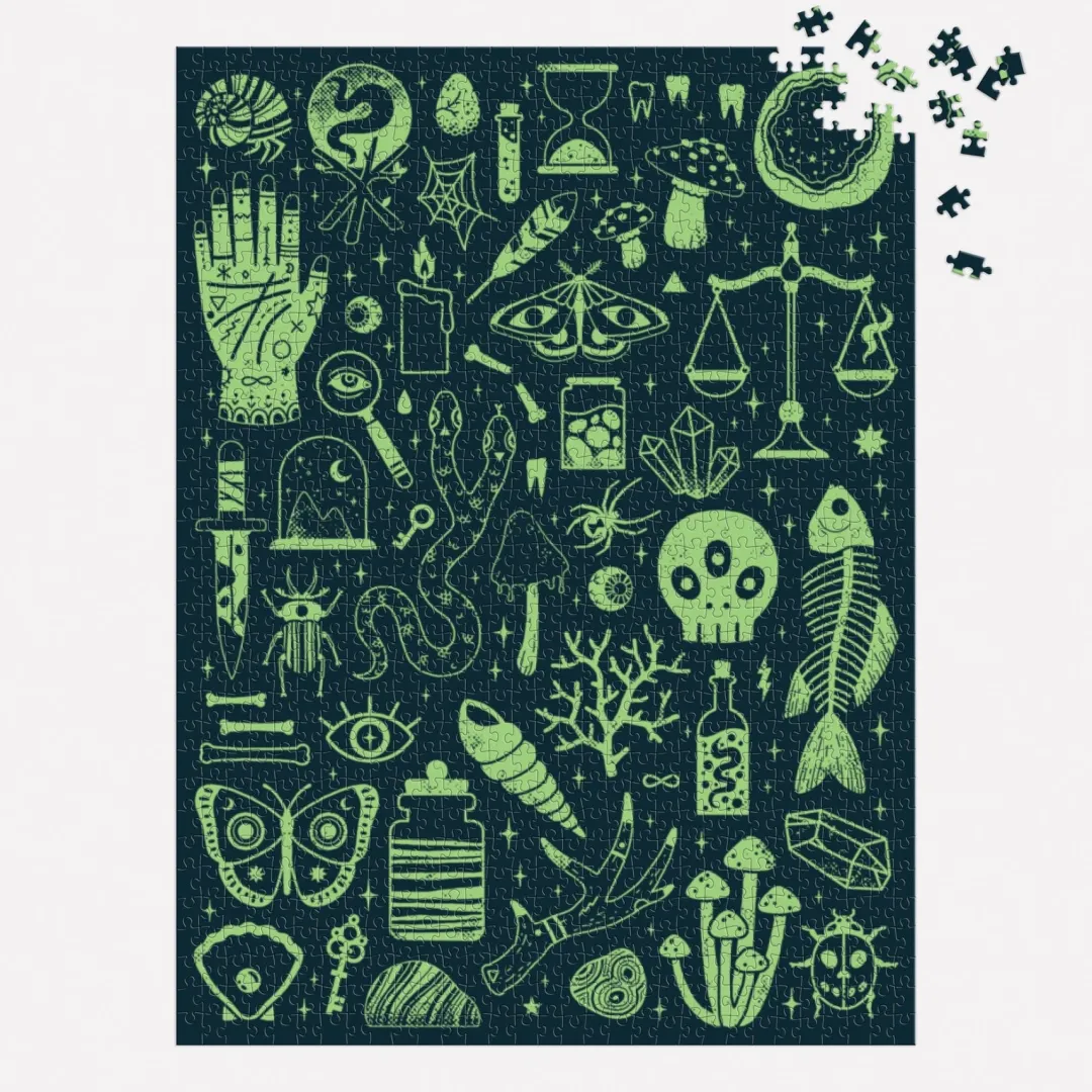 Galison Occult and Curious 1000 Piece Glow in the Dark Puzzle