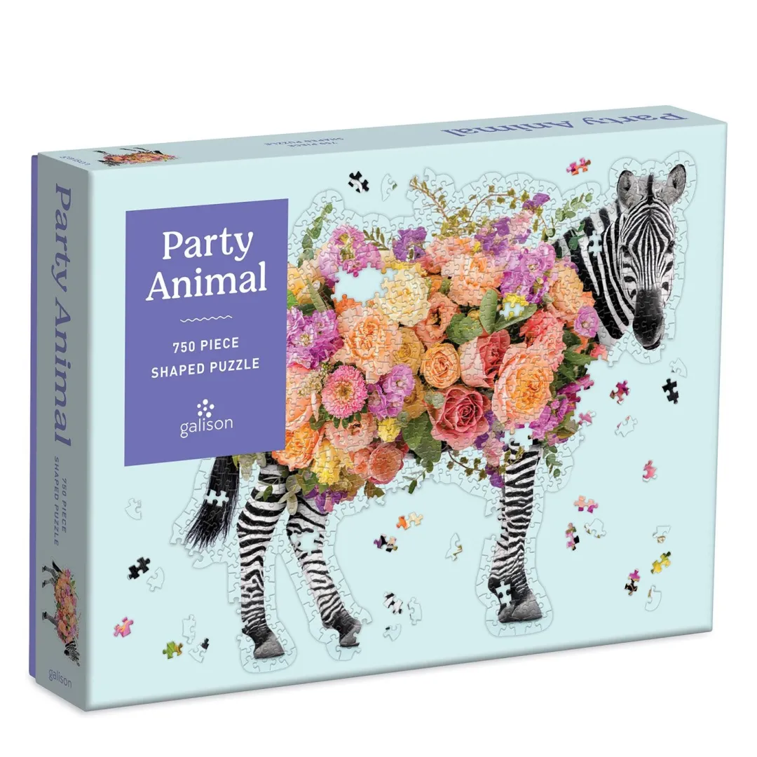 Galison Party Animal 750 Piece Shaped Jigsaw Puzzle