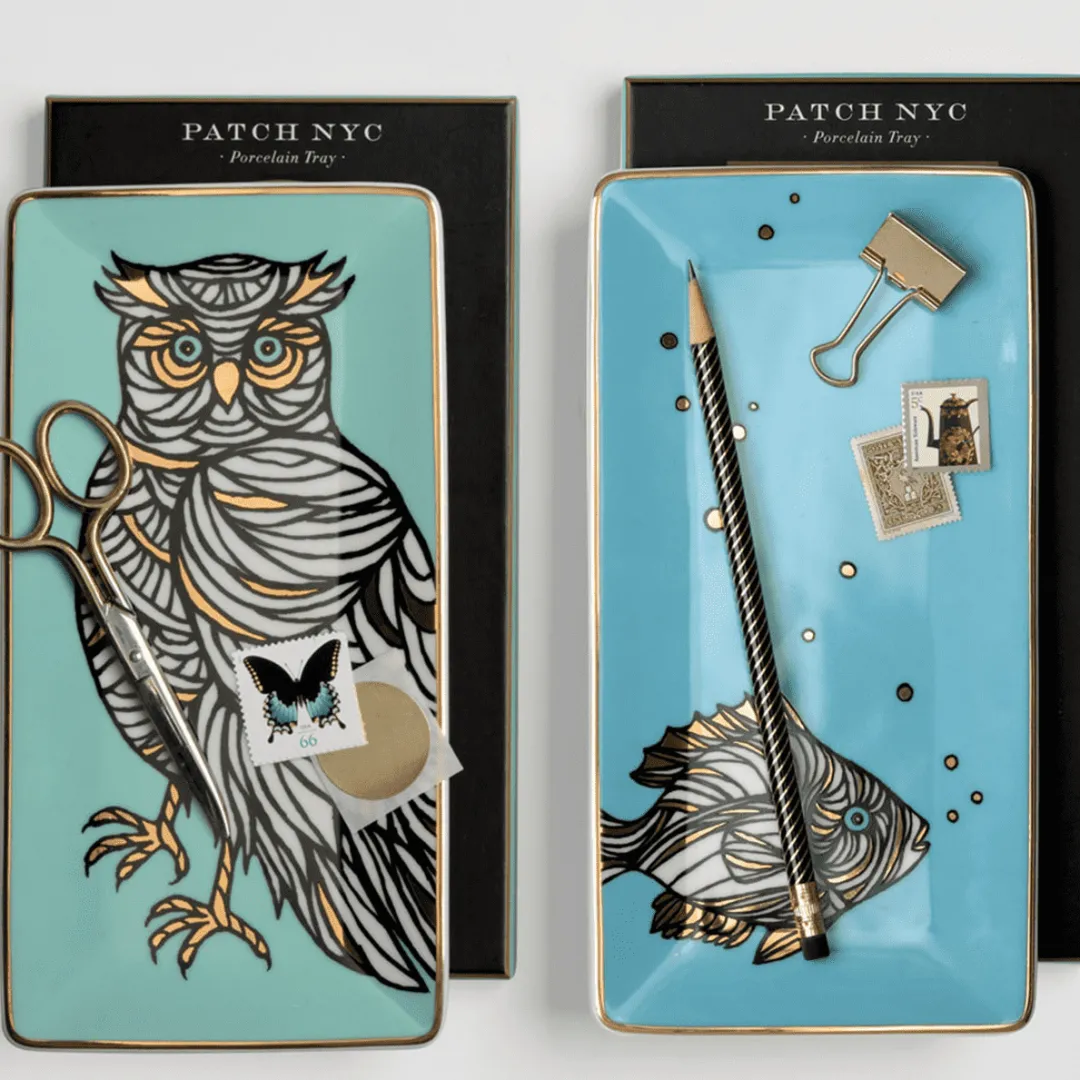 Galison PATCH NYC Owl Porcelain Tray