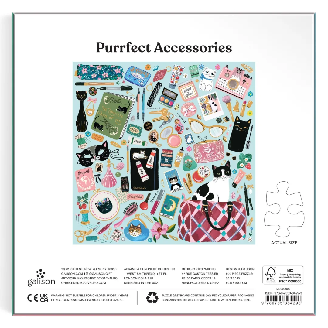 Galison Purrfect Accessories 500 Piece Foil Puzzle