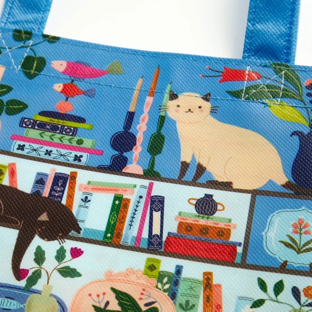 Galison Purrfect Nook Reusable Shopping Bag