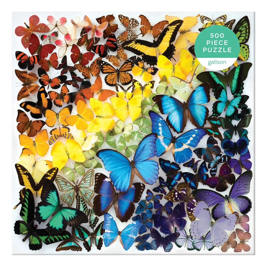 Galison Rainbow Butterflies 500 Piece Jigsaw Puzzle
