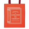 Galison Reading is Cheaper Than Therapy Reusable Shopping Bag