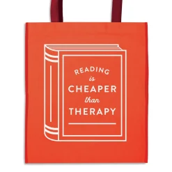 Galison Reading is Cheaper Than Therapy Reusable Shopping Bag