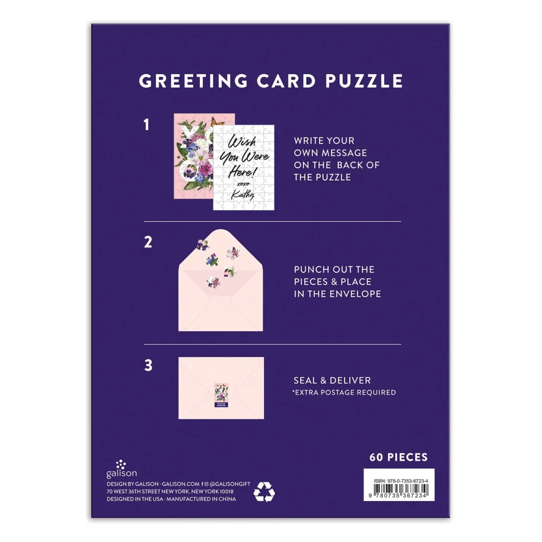 Galison Say It With Flowers XOXO Greeting Card Puzzle