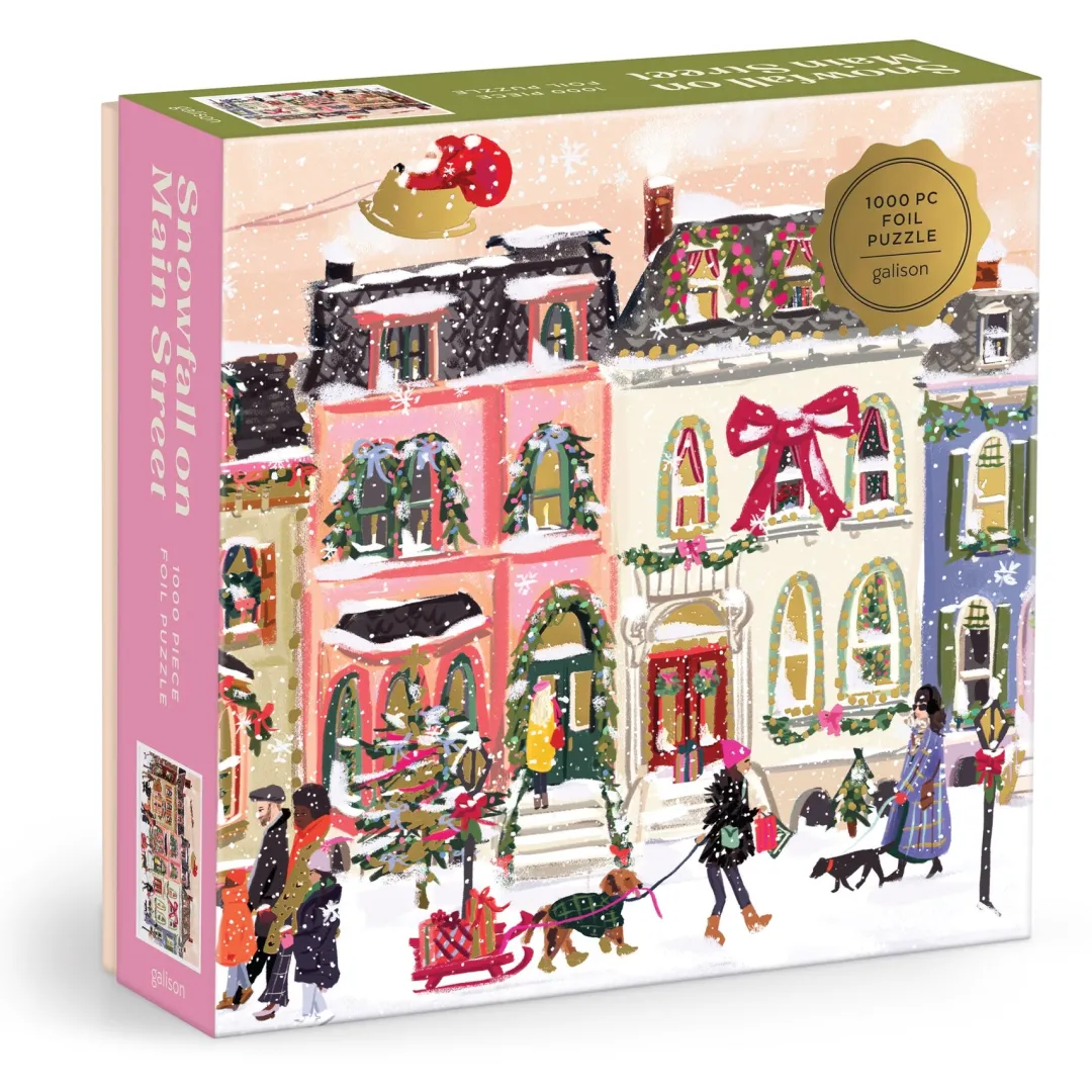 Galison Snowfall on Main Street 1000 Piece Foil Puzzle