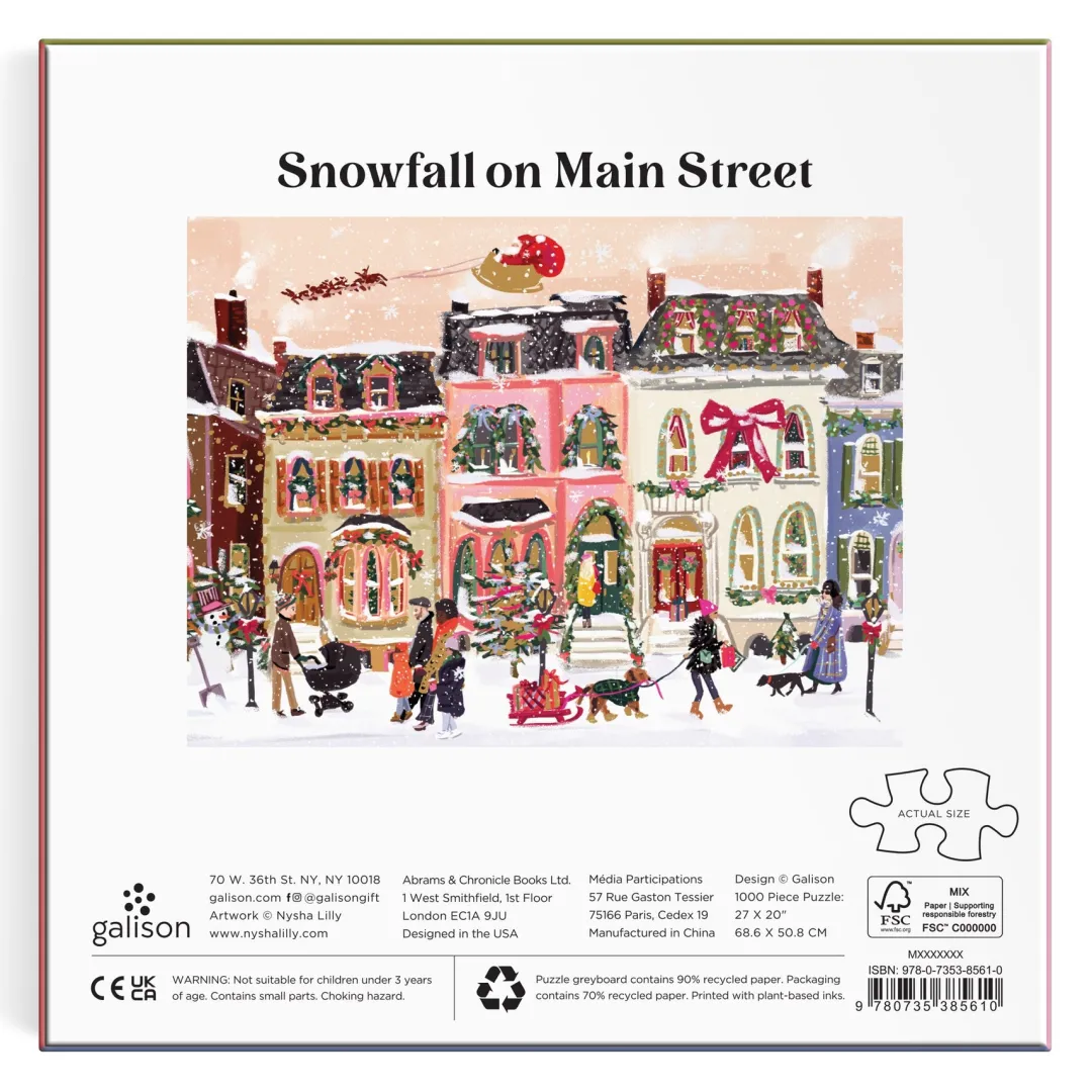 Galison Snowfall on Main Street 1000 Piece Foil Puzzle