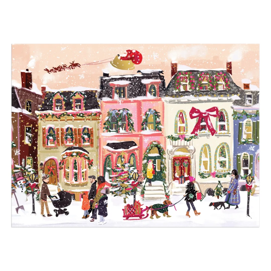 Galison Snowfall on Main Street 1000 Piece Foil Puzzle