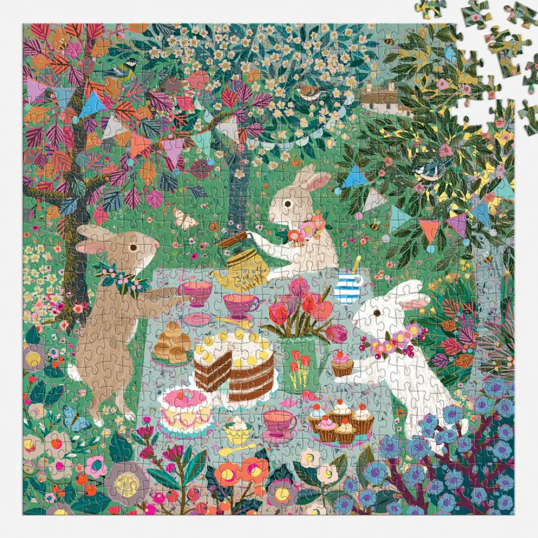 Galison Spring Tea Party 500 Piece Foil Puzzle