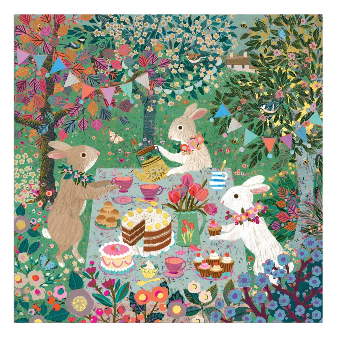 Galison Spring Tea Party 500 Piece Foil Puzzle