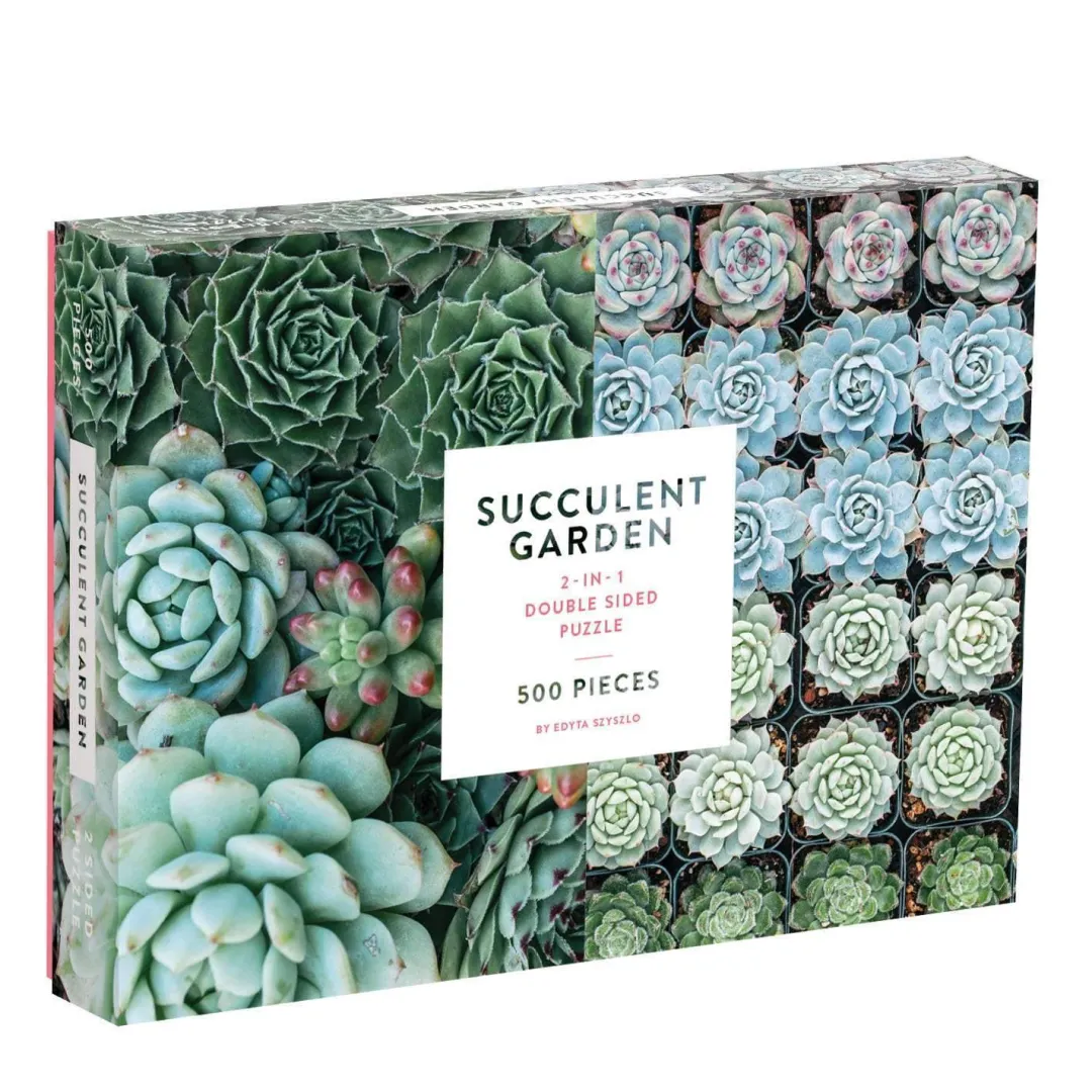Galison Succulent Garden Double-Sided 500 Piece Jigsaw Puzzle