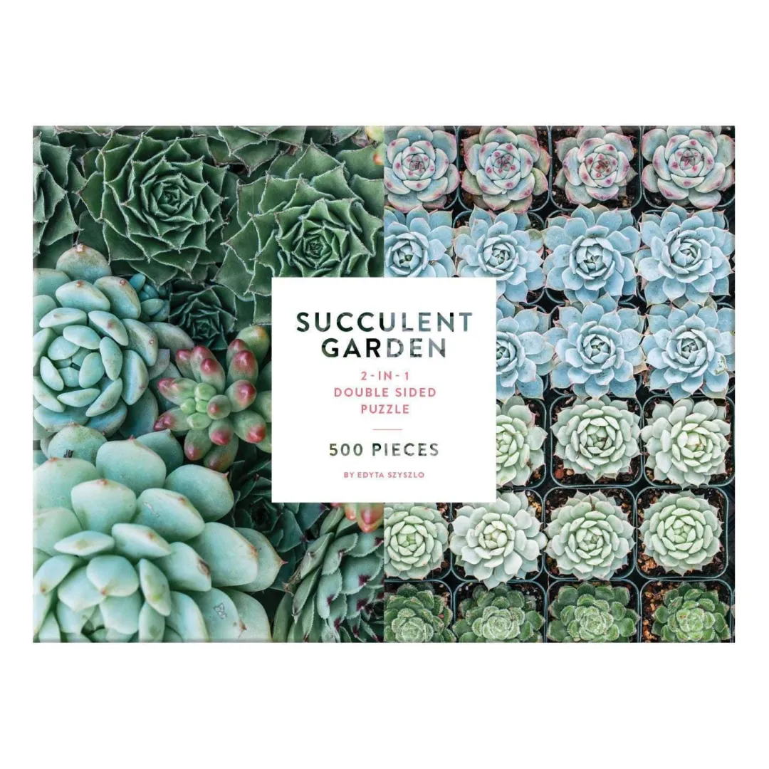 Galison Succulent Garden Double-Sided 500 Piece Jigsaw Puzzle