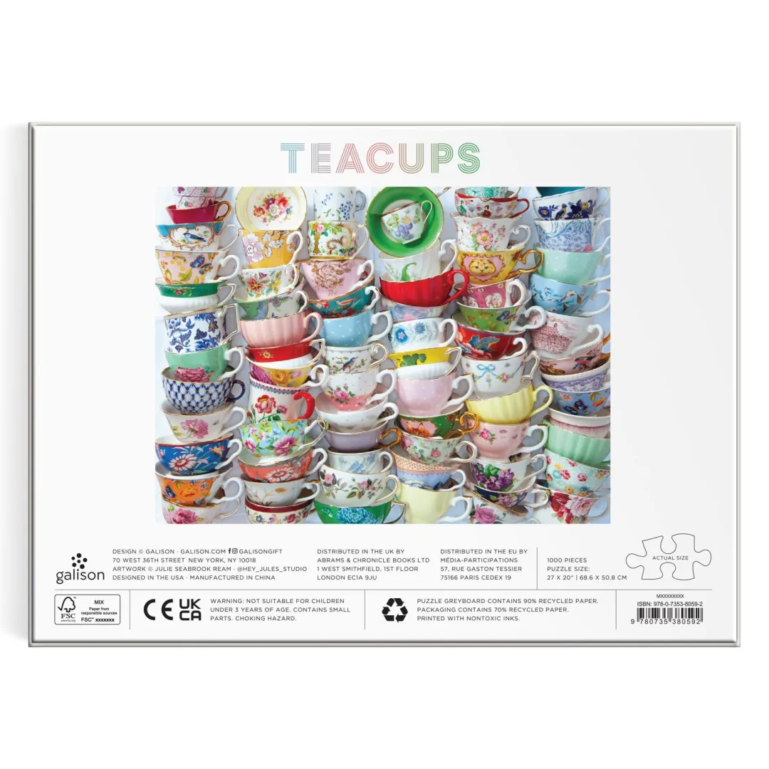 Galison Teacups 1000 Piece Puzzle