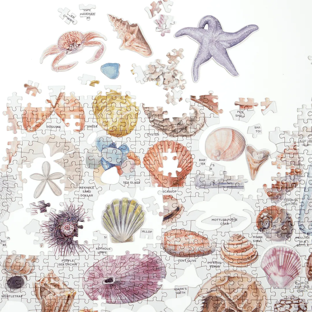 Galison The Beachcomber's Companion 1000 Piece Jigsaw Puzzle With Shaped Pieces
